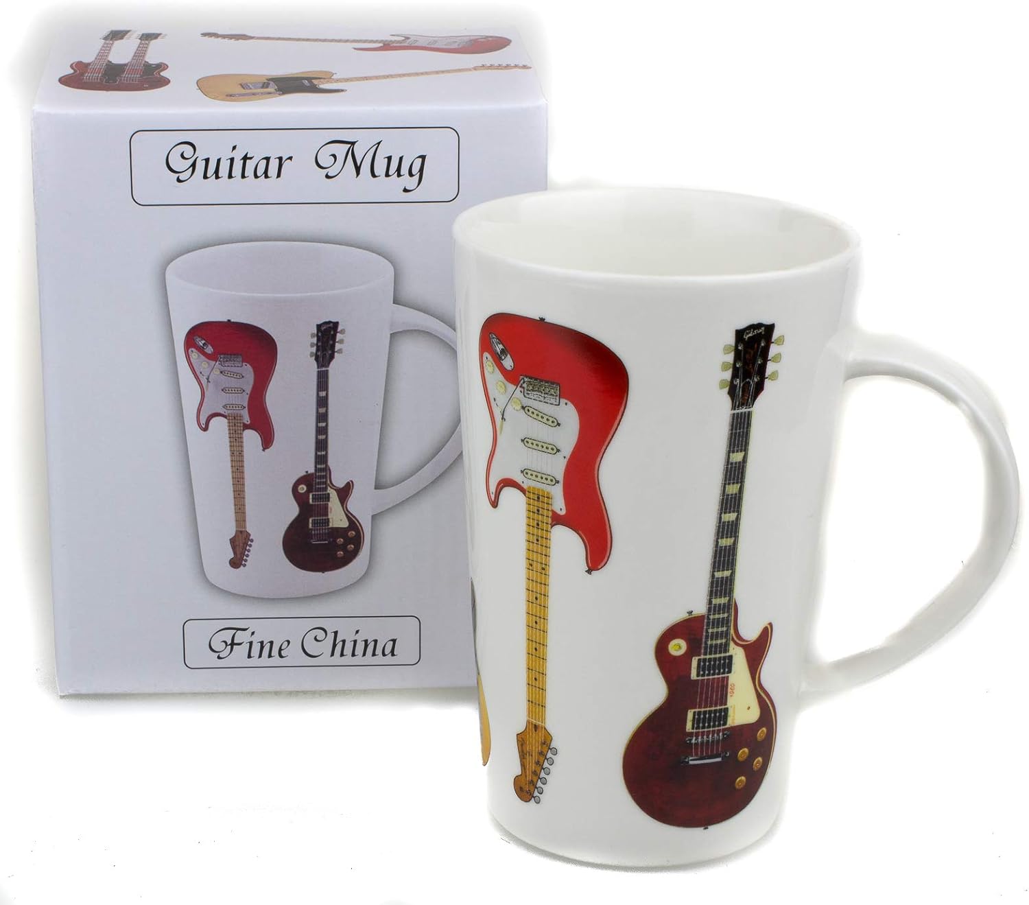 ELECTRIC GUITAR MUG Giftboxed China Tall Latte Mug An Ideal Gift For