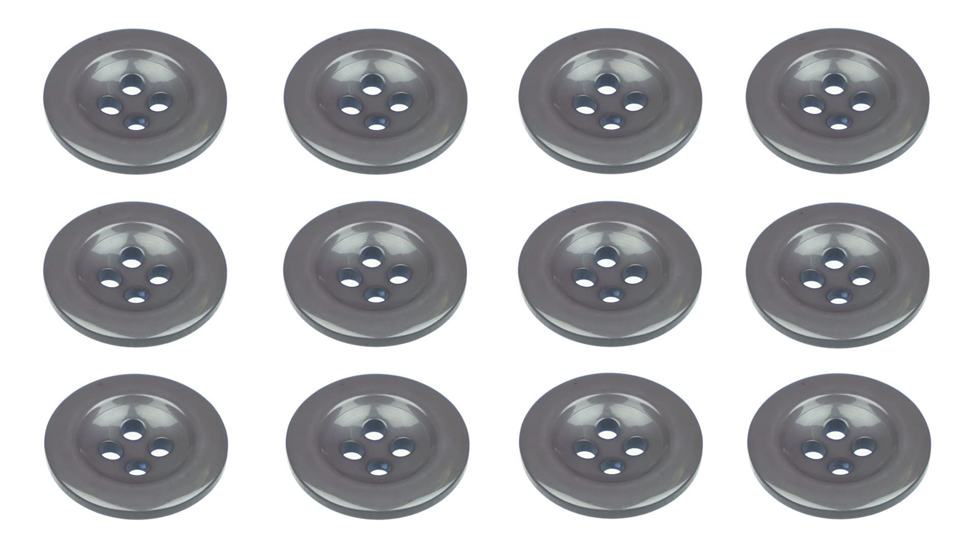 Pack of 12 Dark Grey Sew on 18mm Buttons for Braces Trousers Skirts 28L