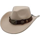 Western Cowboy Hat for Men Cowgirl Hat for Women Unisex Wide Brim Felt Fedora Hats Classic Cowboy Hats