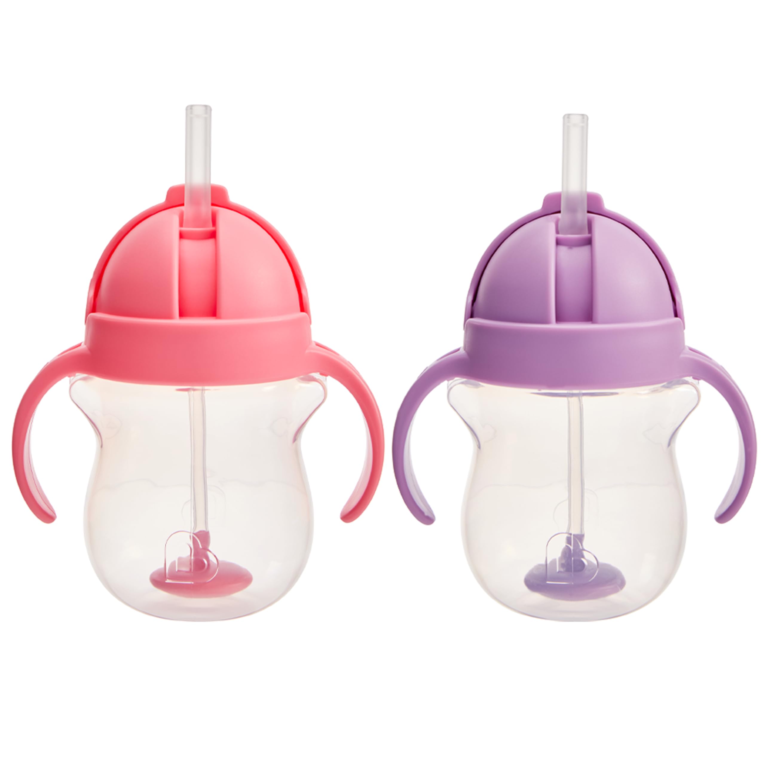 Munchkin Any Angle Sippy Cups, 7 Ounce, 2 Pack, Pink/Purple