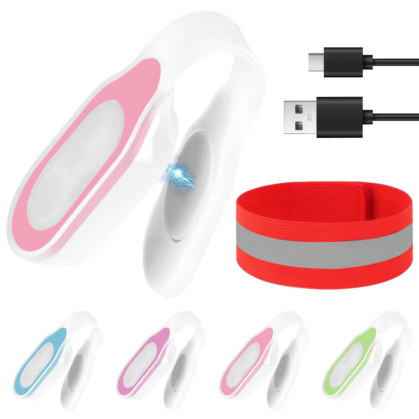 Ainiv Night Light Clip on Torch, Rechargeable LED Strong Magnetic Clip Light, 3 Lighting Modes Silicone Hands Free Clip Light for Nurses Night Shift Night Running Dog Walking Outdoor Emergency-Red