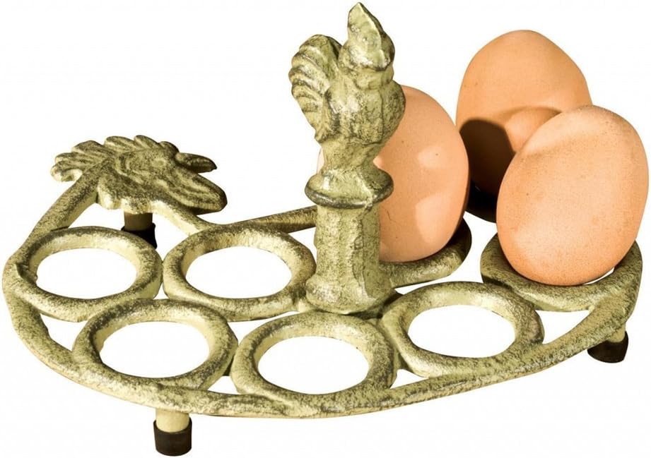 Cast Iron Hen Egg Rack Metal Egg Holder & Storage Chicken Egg