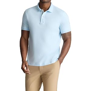 UNTUCKit Short Sleeve Wrinkle Free Supima Cotton Polo Shirts for Men