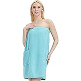 GUODDS Women Shower Wrap Towel Lightweight Bath Body Spa Wrap Adjustable Closure Bathrobe
