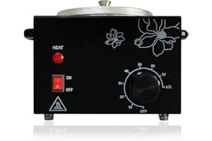 FHATSJ Professional Wax Warmer with Adjustable Temperature for Hair Removal - Electric Melted Wax Beads Heater for Women (Black Single Pot)