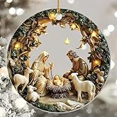 Christmas Nativity Star Ornament – Holy Family Manger Scene with Bethlehem Star – Christian Christmas Ornament for Tree, Birth of Jesus Décor, Religious Gift for Christian & Catholic Families