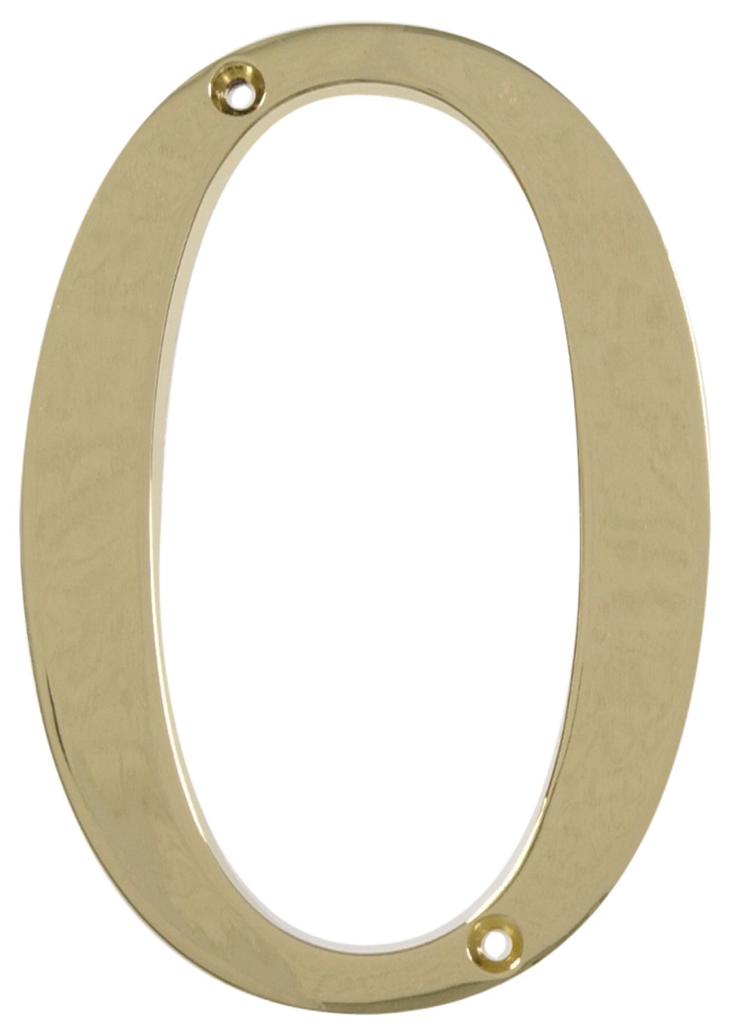 Distinctions by Hillman 843150 4-Inch Flush-Mount Polished Brass House Number 0