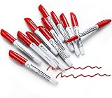 Volcanics Red Dry Erase Markers Low Odor Fine Whiteboard Markers 12