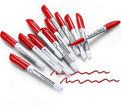 Volcanics Red Dry Erase Markers Low Odor Fine Whiteboard Markers 12