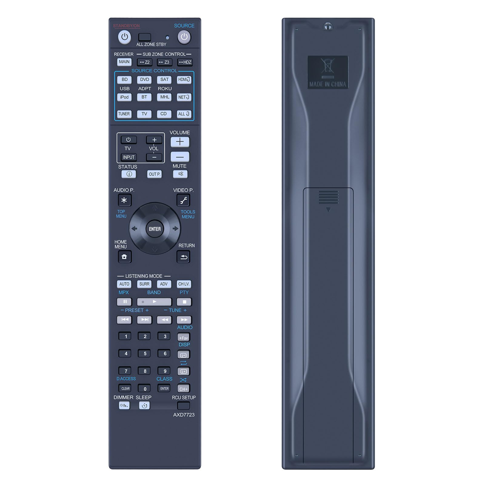 New AXD7723 Remote Control for Pioneer AV Receiver Replacement Suitable for SC-81 SC-82 SC-91 SC-95 VSX-80 VSX-90