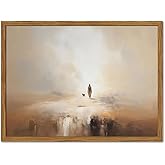 Framed Jesus Leaves the 99 Sheep Wall Art, Christian Pictures Wall Decor, Jesus and The Lost Lamb Paintings Canvas Prints Religious Home Decor Artwork for Living Room Bedroom Church Prayer 12x16 inch