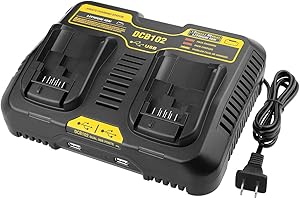 Powilling DCB102 Replacement for Dewalt Battery Charger Station Comaptible with Dewalt 12V/20V Battery Charger