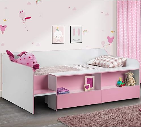 kids single bed with storage