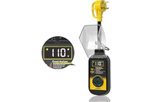 Gociean LCD Display RV Surge Protector 30 Amp, 10000 Joules with Waterproof Cover, RoHS Certified Power Voltage Protector with RV Circuit Analyzer for RV, Camper, Trailer