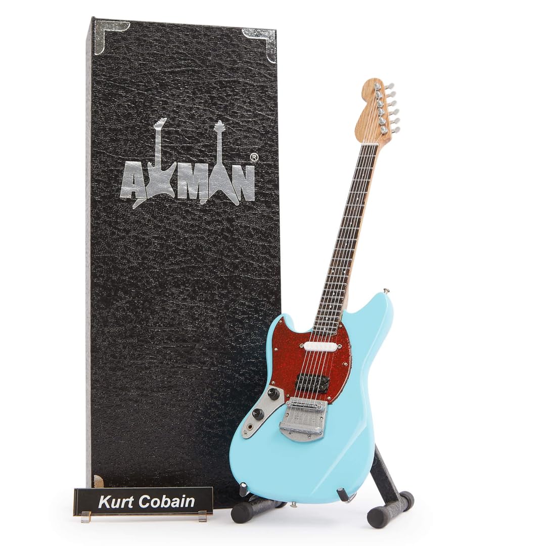 Kurt C - Miniature Guitar Replica - Music Gifts - Handmade Ornamental 1/4 Scale - Includes a Display Box and a Miniature Guitar Stand โ image 1