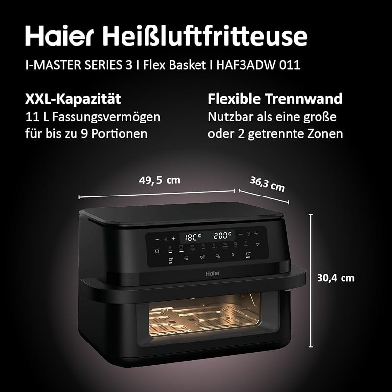 Heißluftfritteuse Flex | 11 L Airfryer Dual I 9 Portionen