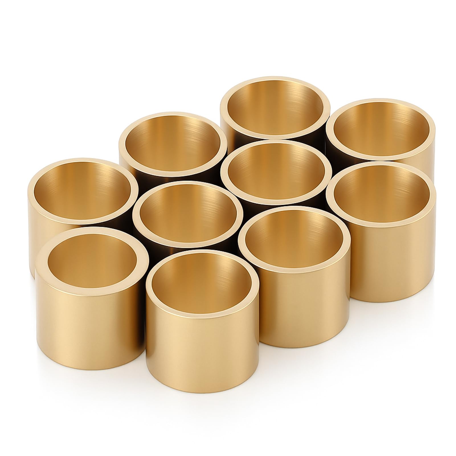 VBESTLIFE 10pcs/Set Brass Cue Tip, Snooker Billiard Cue Copper Ferrules Repair Tool Billiard Replacement(9MM NO TEETH)