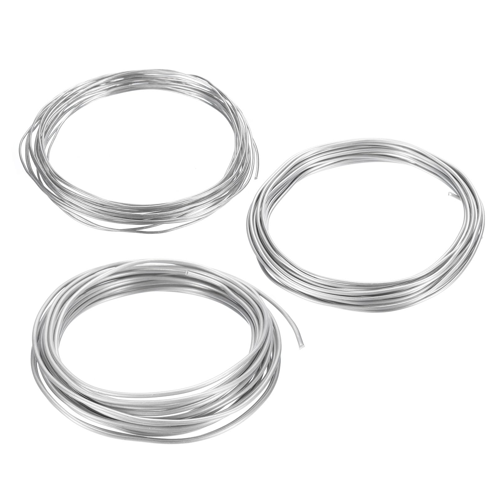 PATIKIL 1/1.5/2mm Bonsai Training Wire, 3 Roll Floral Wire Stems Anodized Aluminum Tree Wire 16.4 Feet Total for Gardening Branch Fixing, White