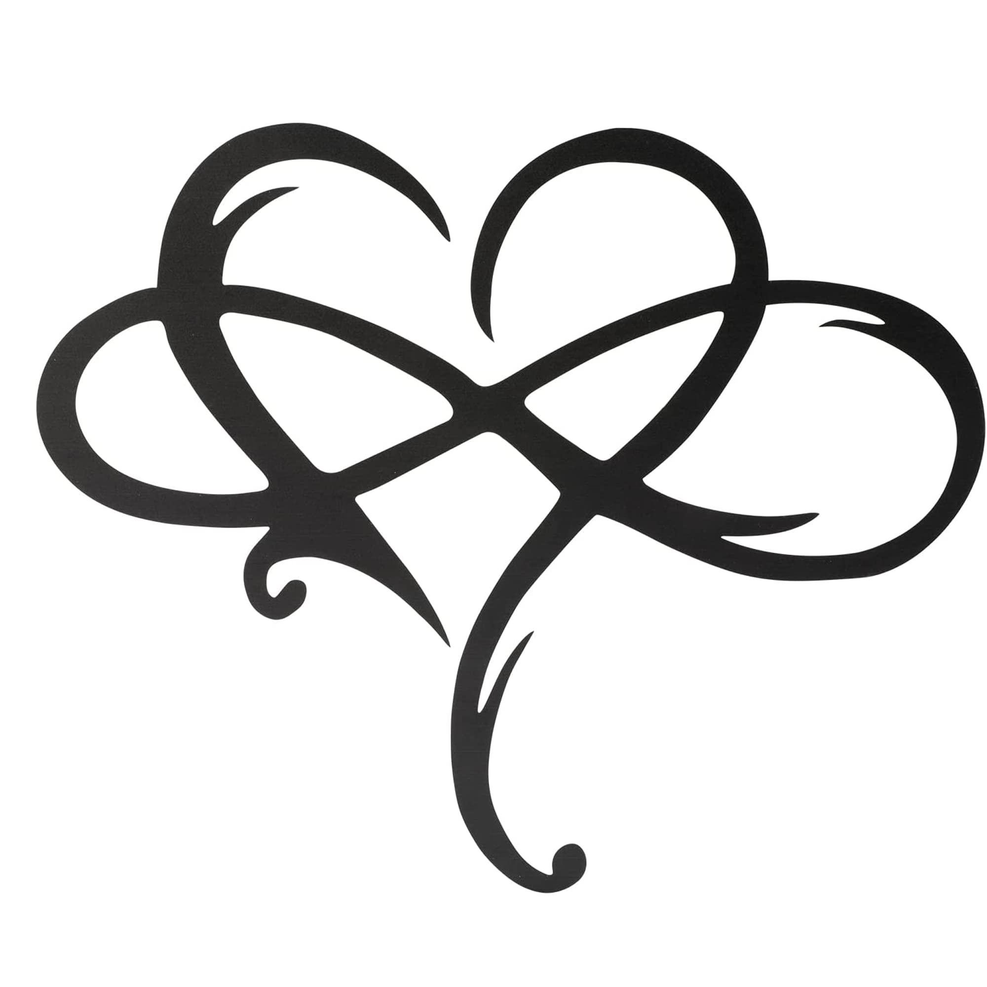 Infinity Heart Wall Art 3D Love Metal Wall Art Personalized Metal Heart Metal Double Heart Infinity Wall Hanging Decor Love Sign for Home (25x20CM)