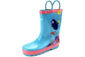 DISNEY Josmo Kids Girl's Dual Size Finding Dory Rain Boots, Blue/Pink, 11-12 Little Kid M