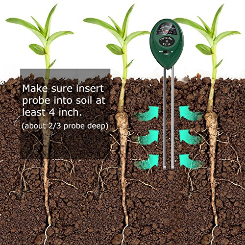 image for 3-Way Soil Tester, Antonki Soil pH Meter Moisture Tester Light Sensor 