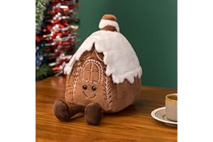 Eoieov Christmas Plush Stuffed Gingerbread Pillows for Couch, Bed, Living Room - Chic Ginger House Decoration Pillows for Christmas Party, 12.5"