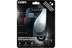 COBY CVR-28-BLK AM/FM Cassette Recorder with Stereo Earbuds, Black