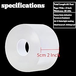 Transparent Window Weather Sealing Tape 2 Inch x 66