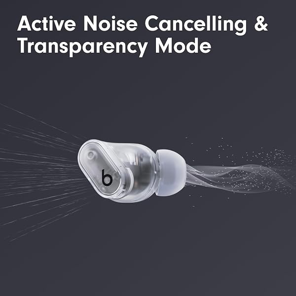 BEATS STUDIO BUDS + | TRUE WIRELESS NOISE CANCELLING EARBUDS, ENHANCED APPLE & ANDROID COMPATIBILITY, BUILT-IN MICROPHONE, SWEAT RESISTANT BLUETOOTH HEADPHONES, SPATIAL AUDIO – TRANSPARENT