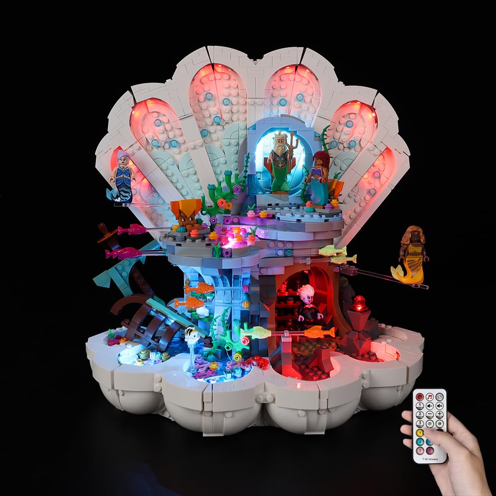 Kyglaring LED Lighting Kit (No Model) - Compatible with Lego-43225 Disney The Little Mermaid Royal Clamshell Building Blocks Model Set - Only LEDs No Brick Set (RC Version)