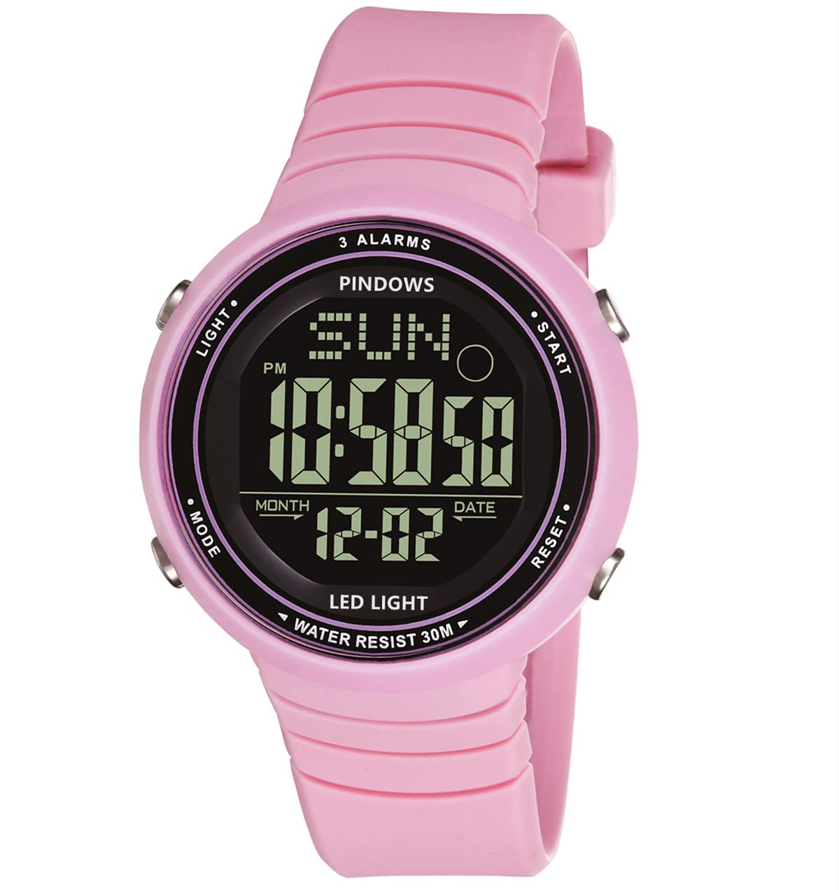 Womens Watch for Women Digital Sport Watch Unisex Watch Teenagers Watch with 3 Groups Alarm Light Waterproof Countdown Stopwatch Multi-Functional Wrist Watches