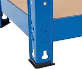 TAHA 5 Tier Blue Garage Shelving Unit 150kg Per Shelf Boltless 150x70x30cm view 6