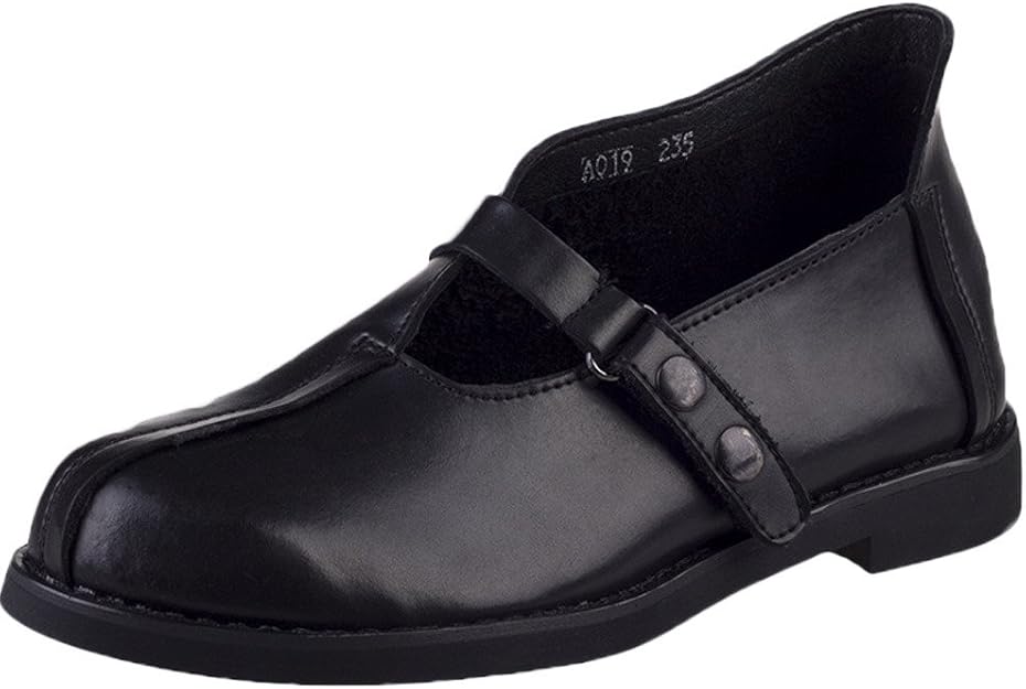 Vogstyle Women's Spring Autumn Rounded Topline Buckle Strap Leather