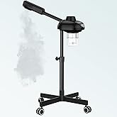 TASALON Steamer on Wheels for Professional Skin Rejuvenation, Facial Steamer Kit for Home, Spa, Clinic - Warm Mist, Ozone Face Humidifier - Pore Opener and Cleanser-Black