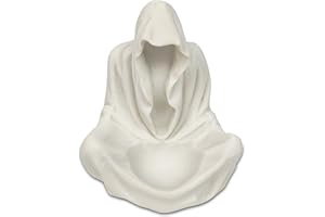 OmyLens White Goth Wizard Crystal Ball Stand Sphere Display, Natural Healing Feng Shui Glass Orb Holder Base Statue Decoration, for 30mm-50mm Sphere