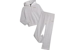 bebe Girls Sweatpants Set - 2 Piece Quarter Zip Fleece Pullover Hoodie Girls Sweatshirt and Kids Sweatpants Athletic Set
