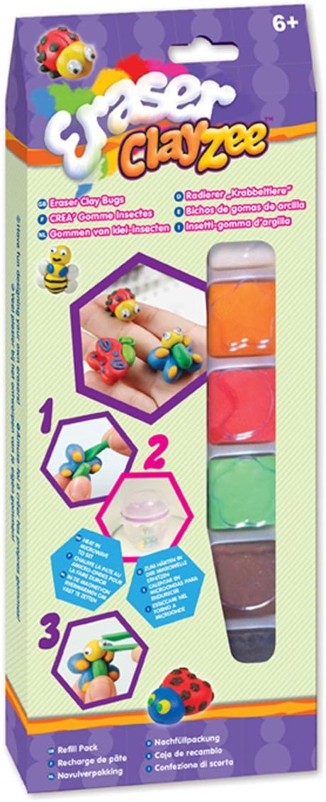 Eraser Clayzee-6 Pack-bugs