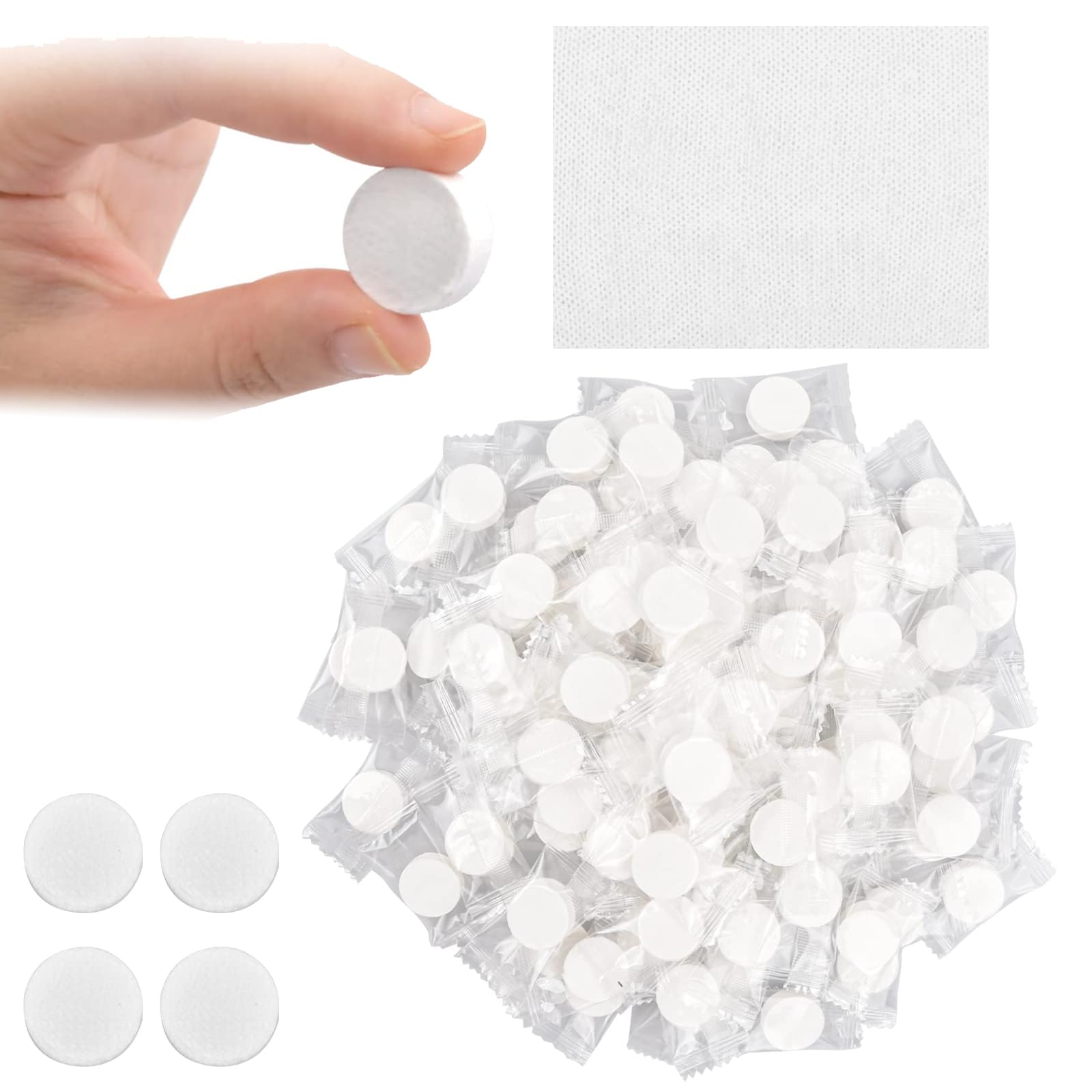 200 PCS Compressed Towel, 20 * 22cm Disposable Compressed Towels Tablets, Portable Cotton Magic Compressed Face Towel Mini Coin Tissue Wipes Cloths for Travel Camping Outdoor Sports