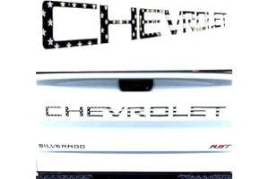 KINGBOO Tailgate Insert Letters -3D Raised Tailgate Letters Compatible with 2019-2022 Chevrolet Silverado Accessories (Black American Flag)