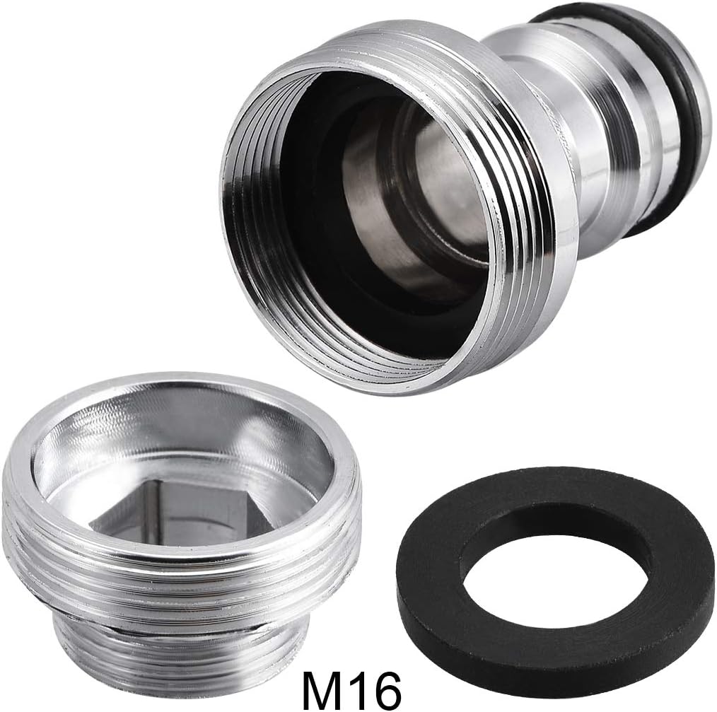 sourcing map Garden Hose Quick Connect Nickel-plated Water Hose Fitting Connectors M16 Male Threaded Adapter - Image 4