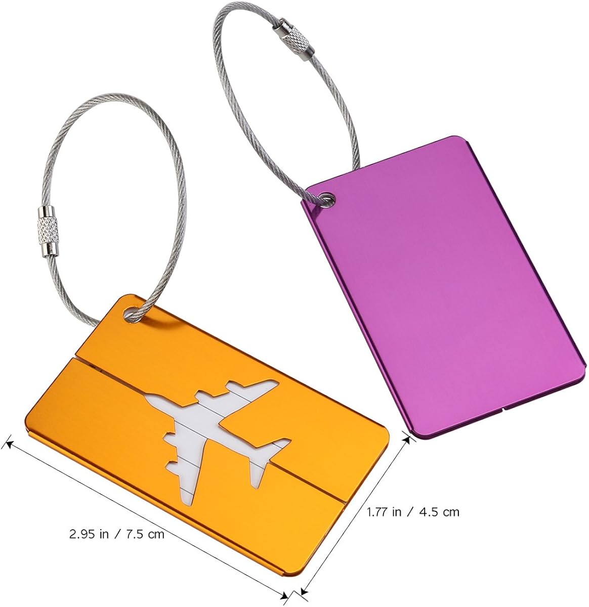 PIXNOR PIXNOR Metal Travel Luggage Tags Suitcase Tags with Strings Pack of 8, As Shown, 7.5cm4.5cm: Clothing