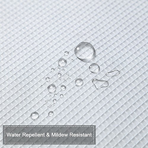 CAROMIO White Waffle Fabric Shower Curtain, Water Repellent and Mildew Resistant Bathroom Shower Curtain with Rustproof Metal Grommets Top, 72 x 72, White
