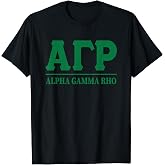 Licensed Alpha Gamma Rho Green Bar Lettered T-Shirt