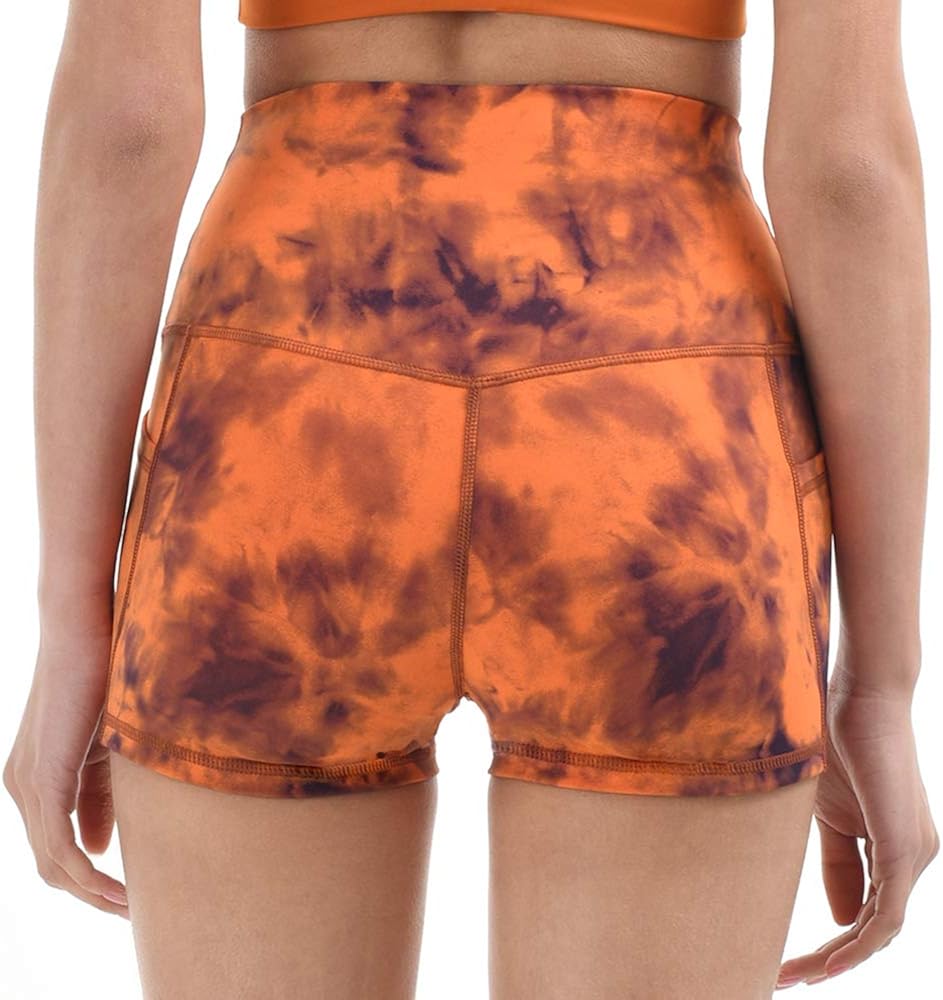 JNVNI Women's 8" / 3" High Waist Yoga Shorts with Pockets Workout Running Compression Athletic Tummy Control Short: Clothing