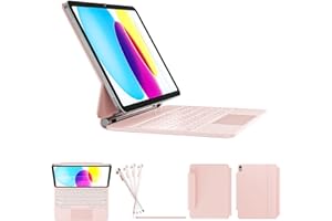 RAYMCRAFT for iPad 11th (A16, 2025)/10th Generation Case with Keyboard, Magic Keyboard for iPad 11th/10th, Springy Backlit Ke