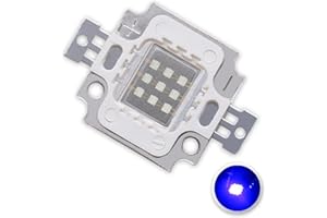 LEDGUHON 1Pcs 10W High Power LED Chip Blue Super Bright Light SMD COB Emitter Components Diode Replacement Bulb Lamp Beads DIY Lighting(Blue445nm-450nm/1050mA/10Watt/ DC 8V-10V)