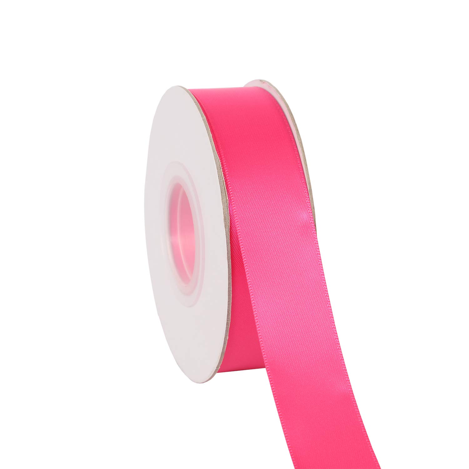 Ribbonitlux 25mm Wide Double Face Satin Ribbon 22 Meters (176-Fuchsia, Set for Gift Wrapping, Party Decor, Sewing Applications, Wedding and Craft