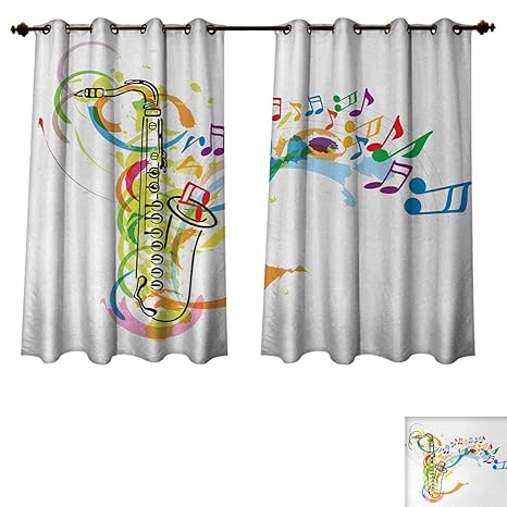 Amazon Com Anzhouqux Music Blackout Curtains Panels For Bedroom