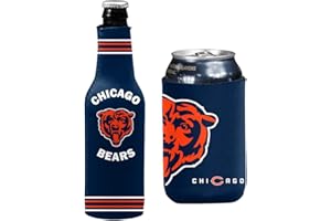 KOLDER Football Can & Bottle Holder Insulator Beverage Huggie Cooler (Chicago Navy Crest/Logo (Bears))