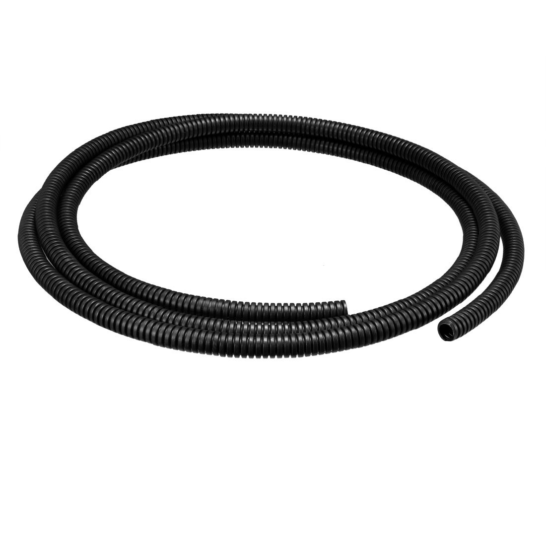 sourcingmap 2 M ID 6.5 mm x OD 10 mm PP Flexible Corrugated Conduit Tube for Garden,Office Black